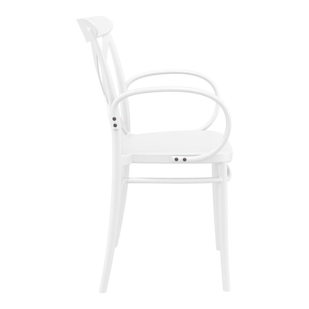 Cross XL Resin Outdoor Arm Chair White, Set of 2. Picture 5