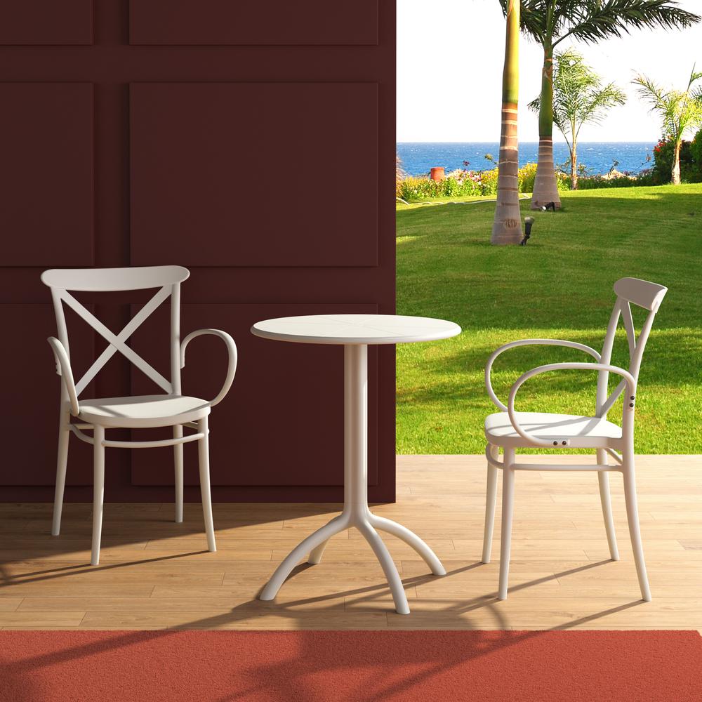 Cross XL Resin Outdoor Arm Chair White, Set of 2. Picture 9