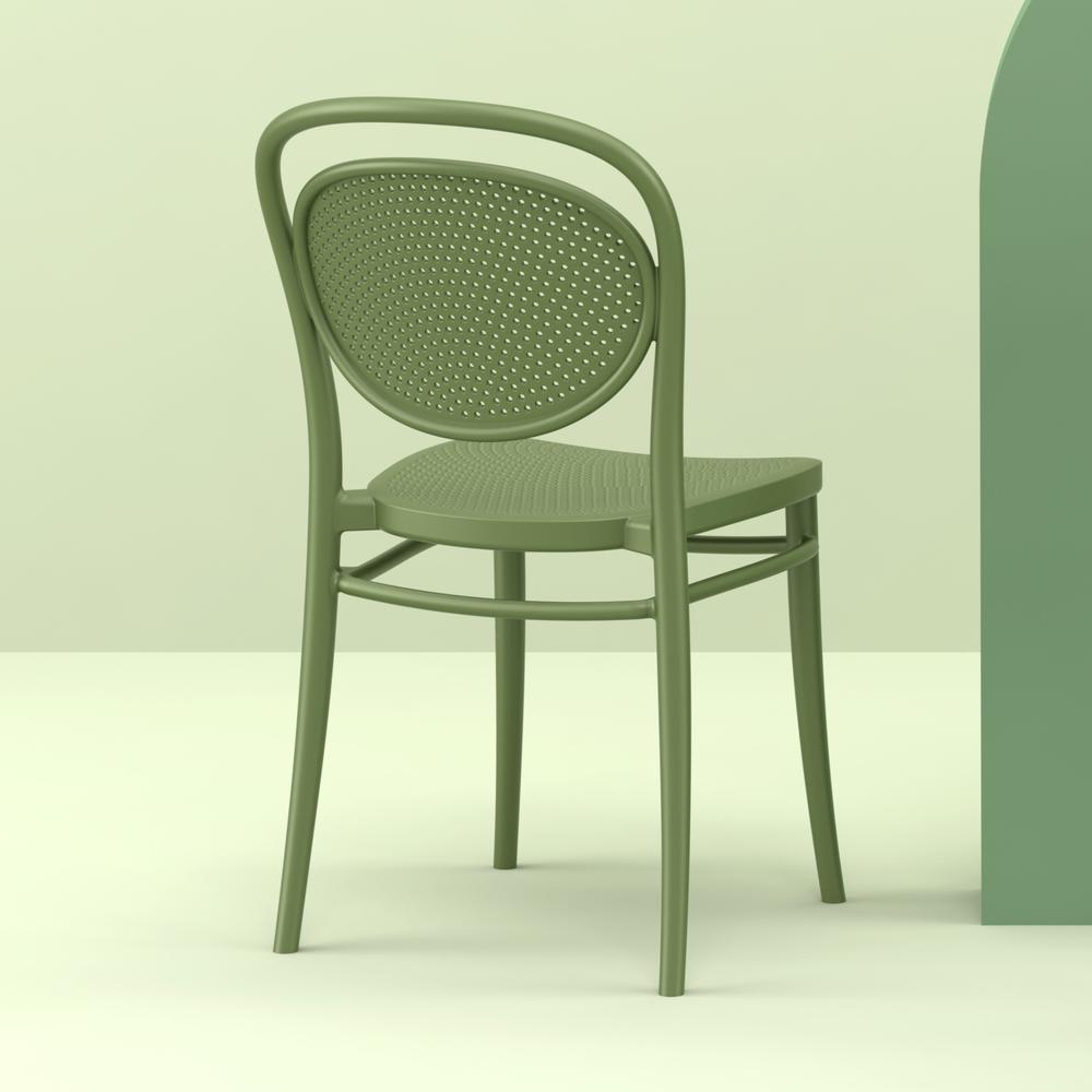 Marcel Resin Outdoor Chair Olive Green, Set of 2. Picture 6