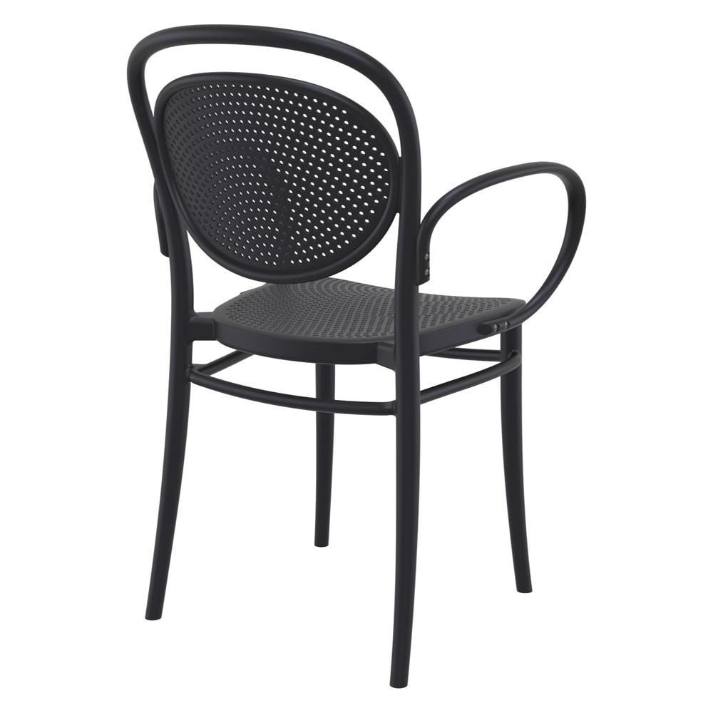 Marcel XL Resin Outdoor Arm Chair Black, Set of 2. Picture 2