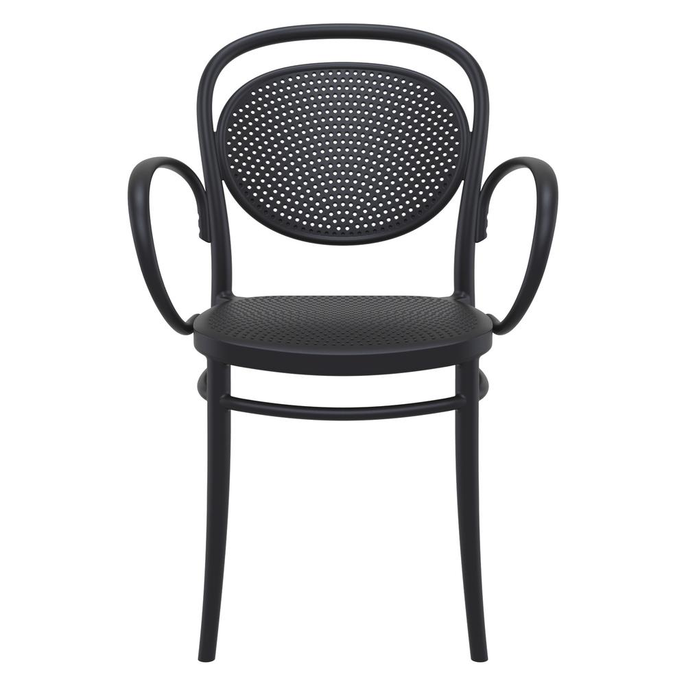 Marcel XL Resin Outdoor Arm Chair Black, Set of 2. Picture 3