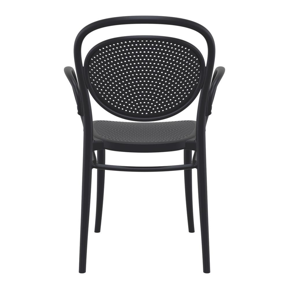 Marcel XL Resin Outdoor Arm Chair Black, Set of 2. Picture 5