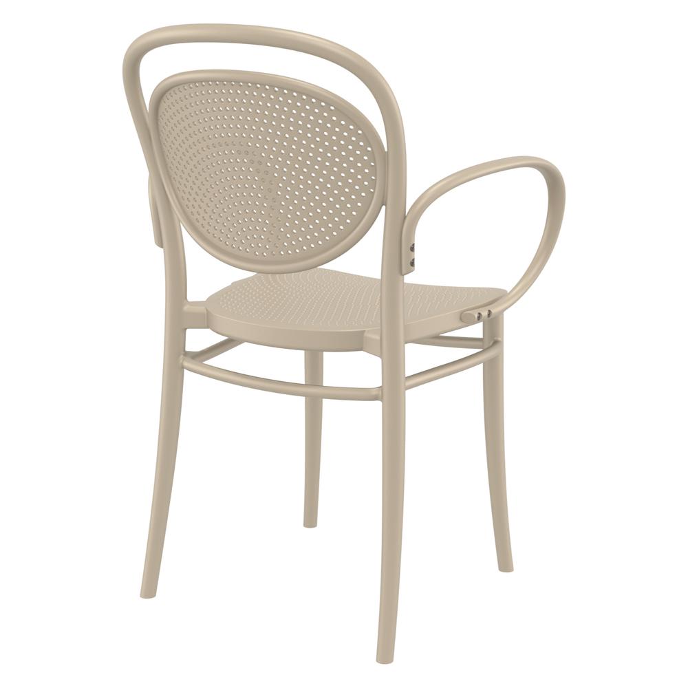 Marcel XL Resin Outdoor Arm Chair Taupe, Set of 2. Picture 2