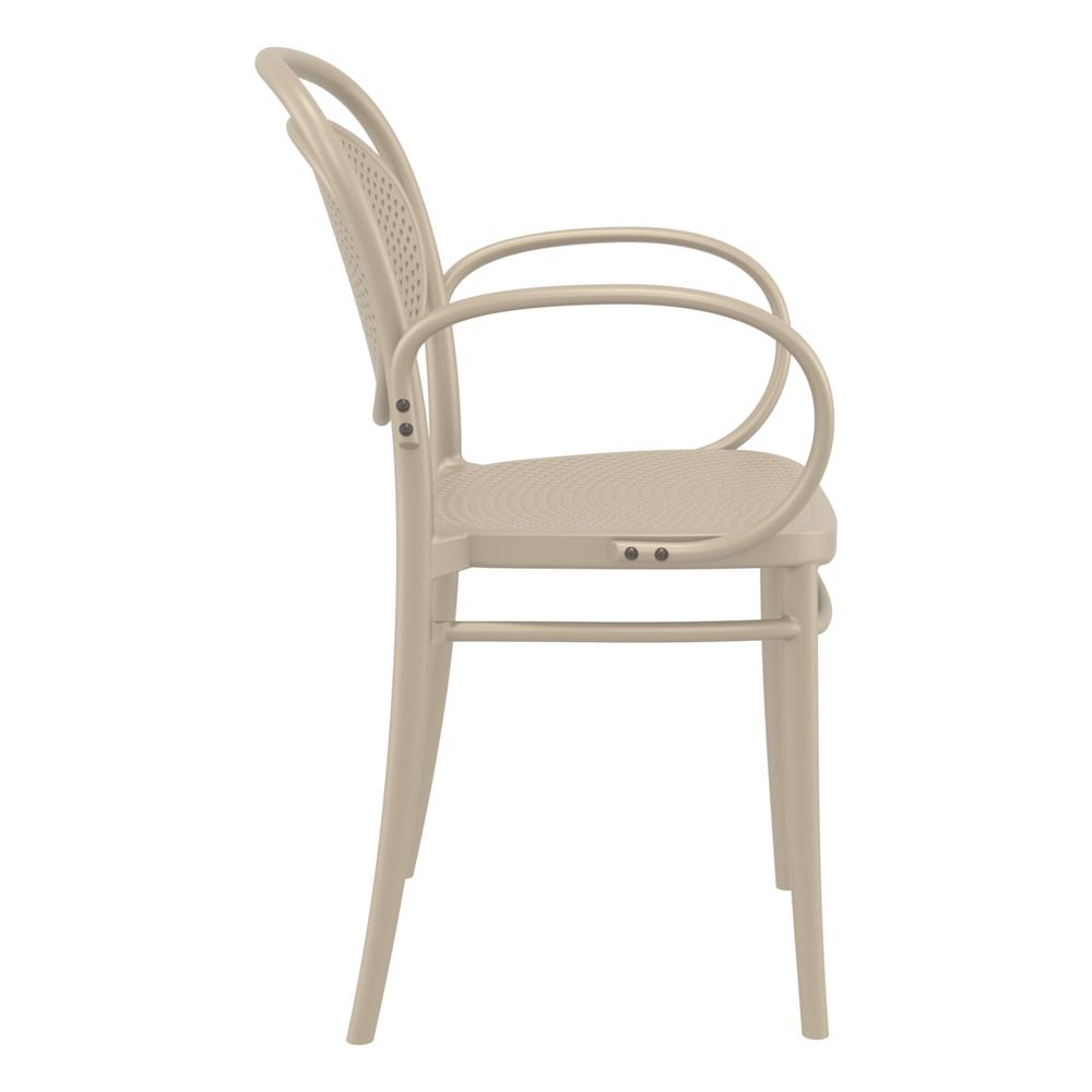 Marcel XL Resin Outdoor Arm Chair Taupe, Set of 2. Picture 4