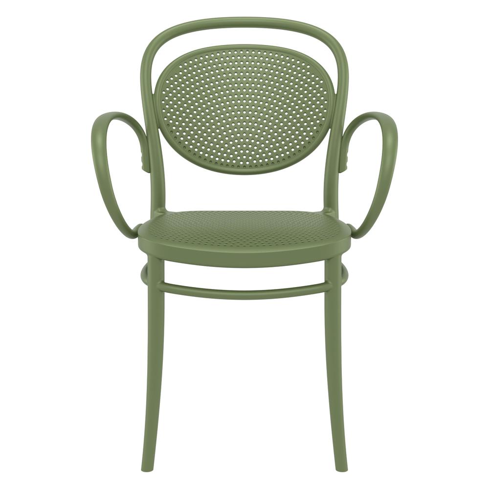Marcel XL Resin Outdoor Arm Chair Olive Green, Set of 2. Picture 3