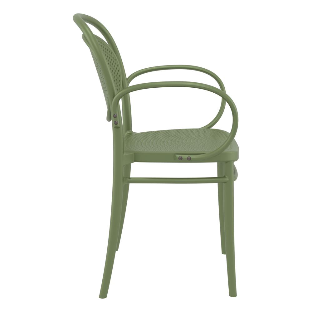Marcel XL Resin Outdoor Arm Chair Olive Green, Set of 2. Picture 4