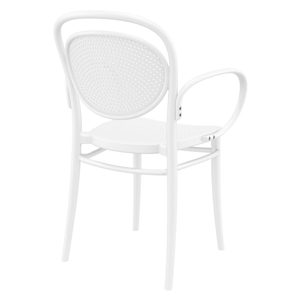 Marcel XL Resin Outdoor Arm Chair White, Set of 2. Picture 2