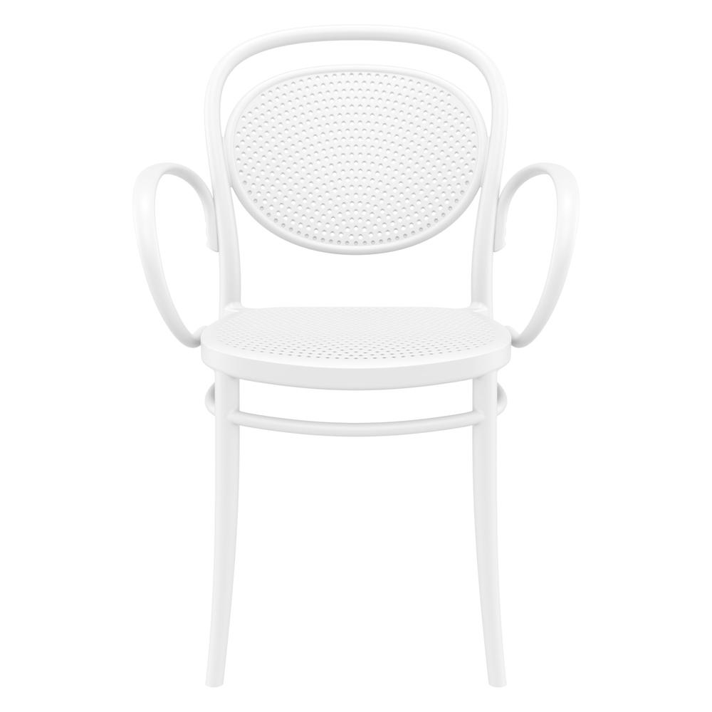Marcel XL Resin Outdoor Arm Chair White, Set of 2. Picture 3