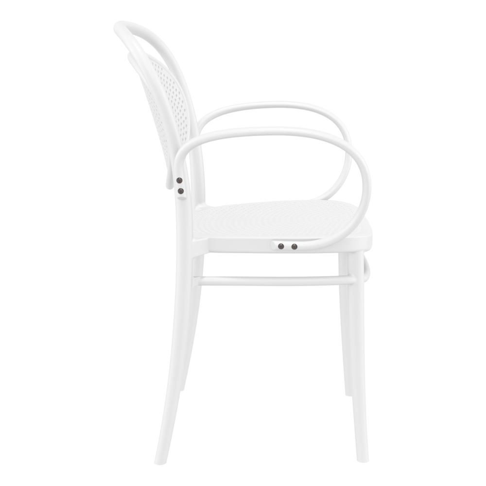 Marcel XL Resin Outdoor Arm Chair White, Set of 2. Picture 4