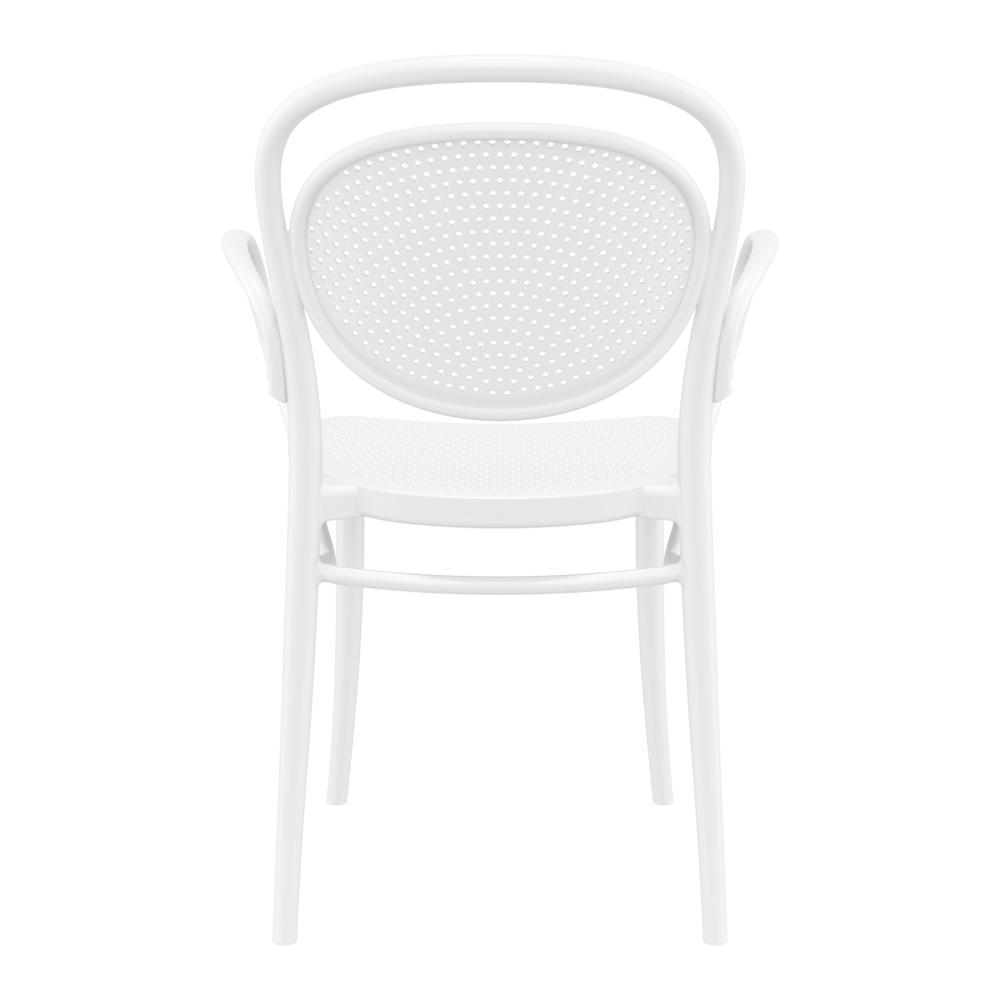 Marcel XL Resin Outdoor Arm Chair White, Set of 2. Picture 5