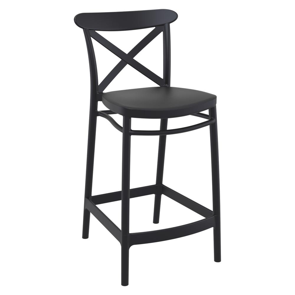 Cross Counter Stool Black, Set of 2. Picture 1