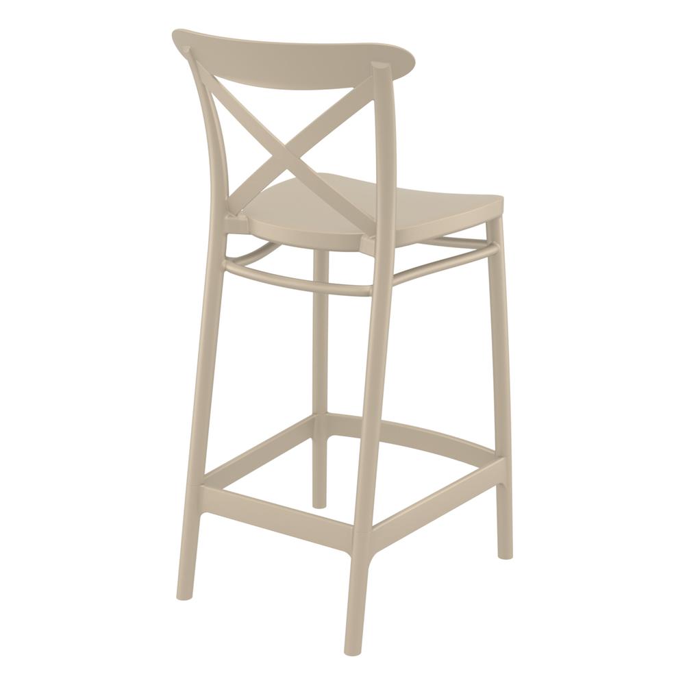 Cross Counter Stool Taupe, Set of 2. Picture 2