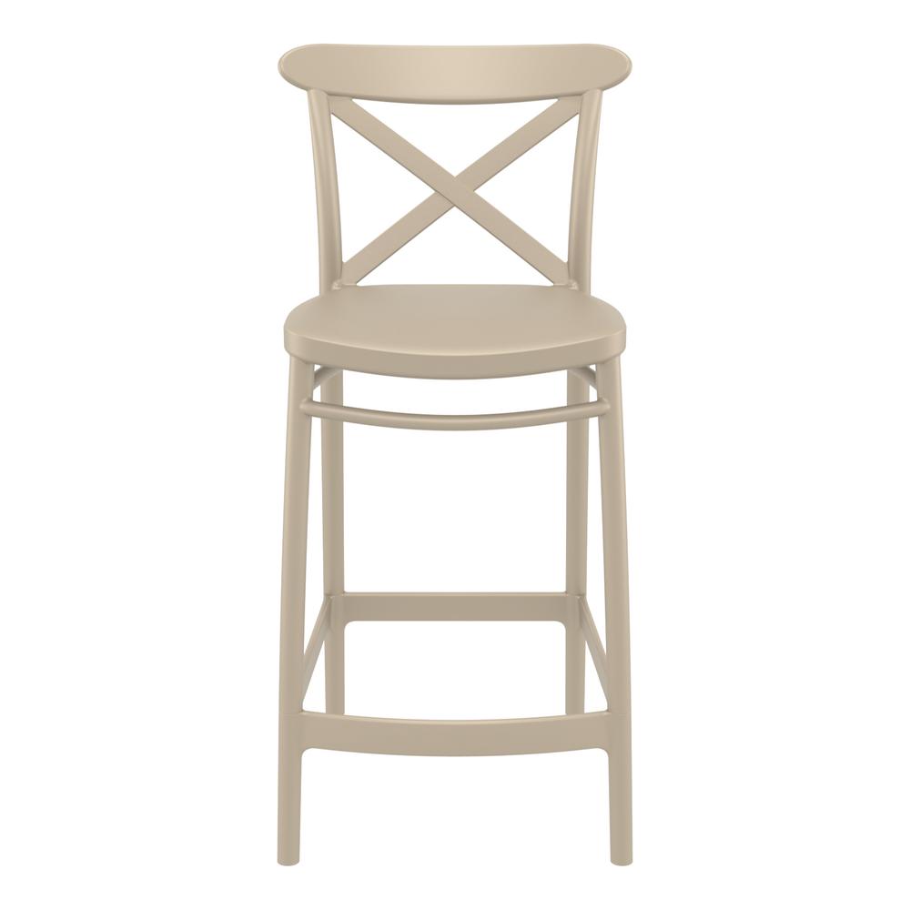 Cross Counter Stool Taupe, Set of 2. Picture 3