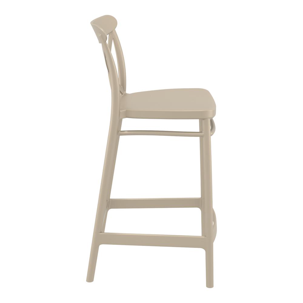 Cross Counter Stool Taupe, Set of 2. Picture 4