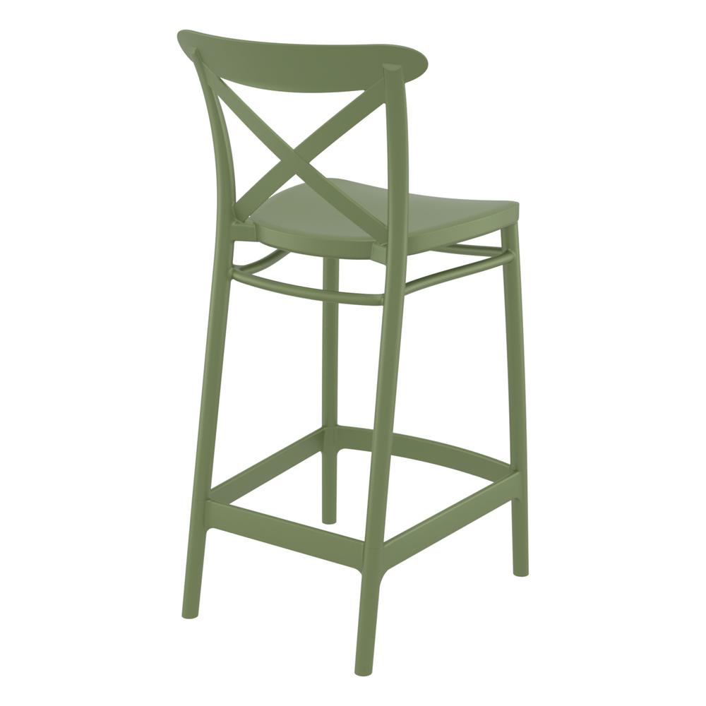 Cross Counter Stool Olive Green, Set of 2. Picture 2