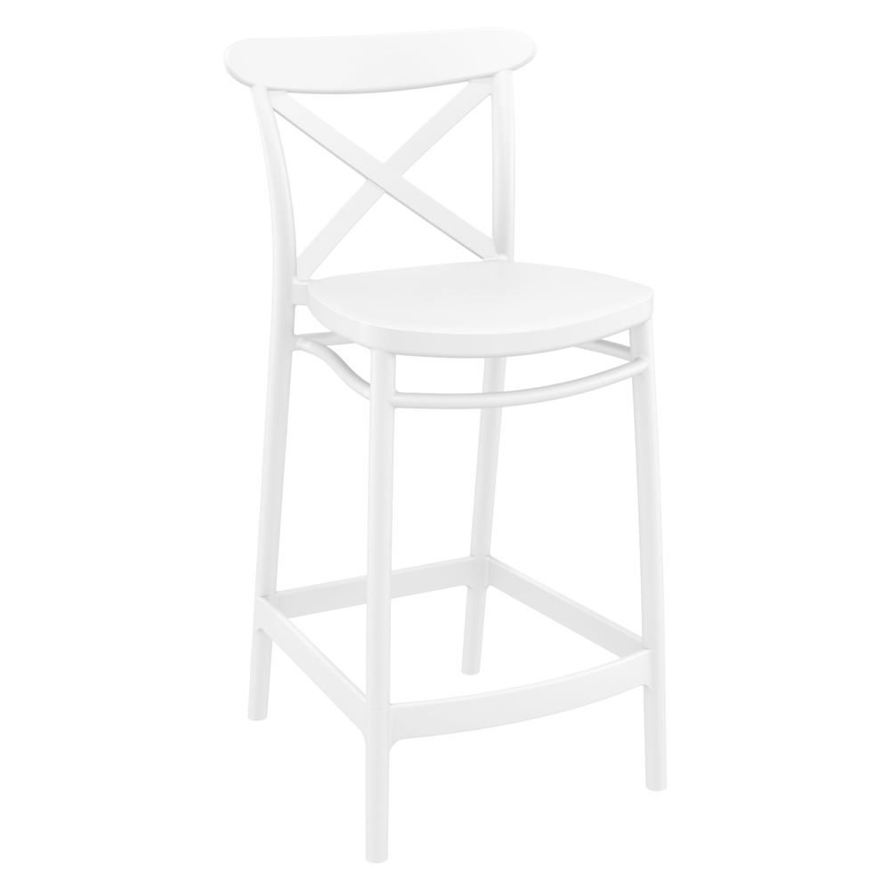 Cross Counter Stool White, Set of 2. Picture 1