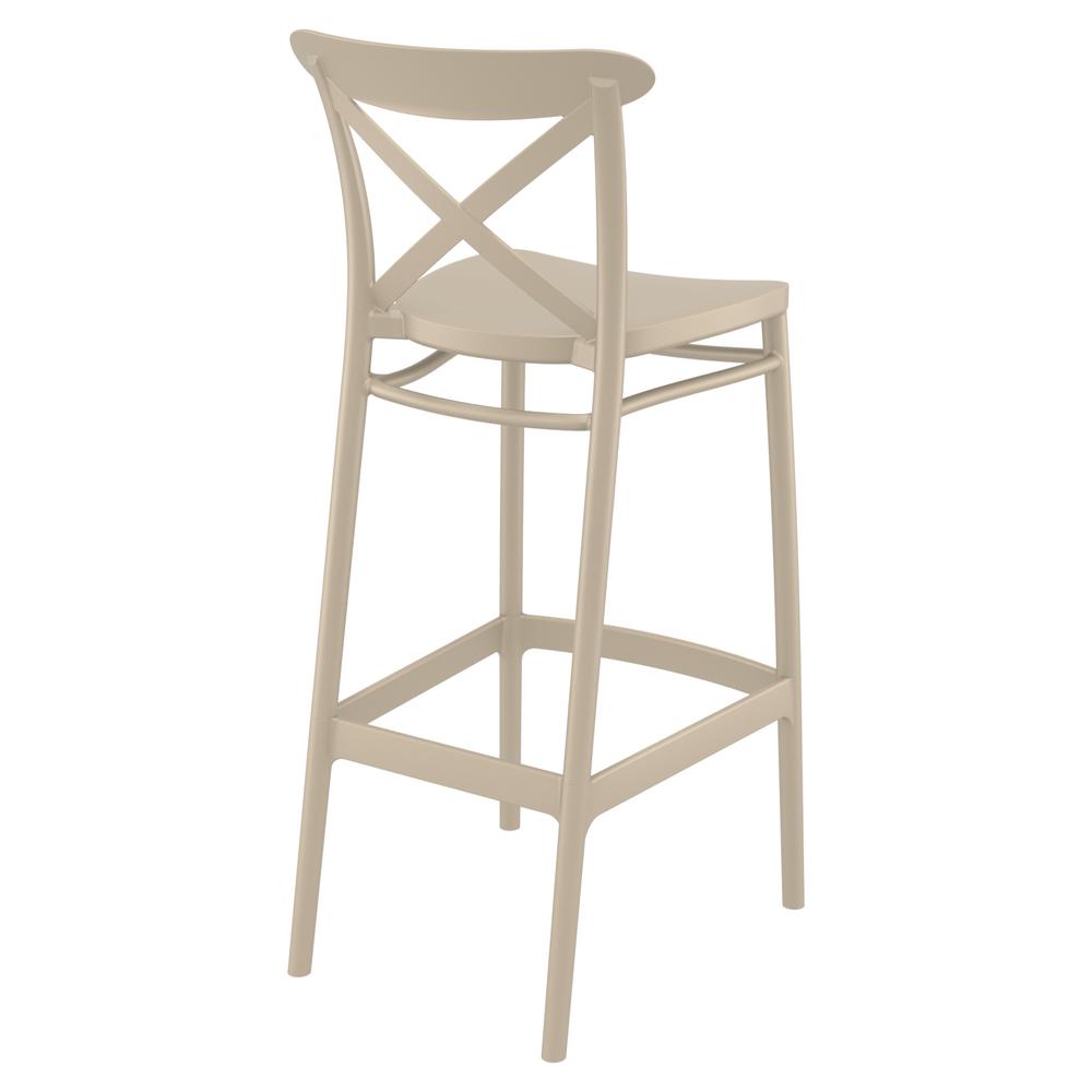 Cross Bar Stool Taupe, Set of 2. Picture 2