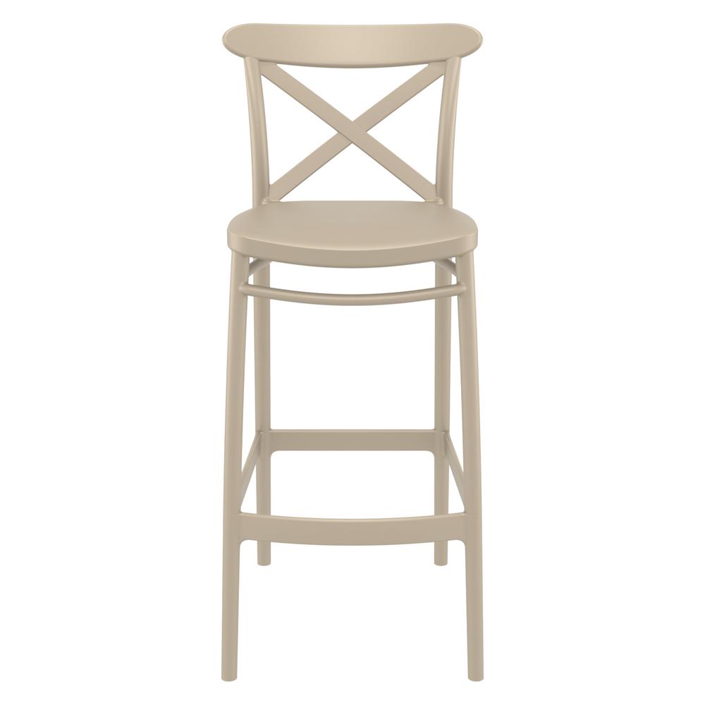 Cross Bar Stool Taupe, Set of 2. Picture 3