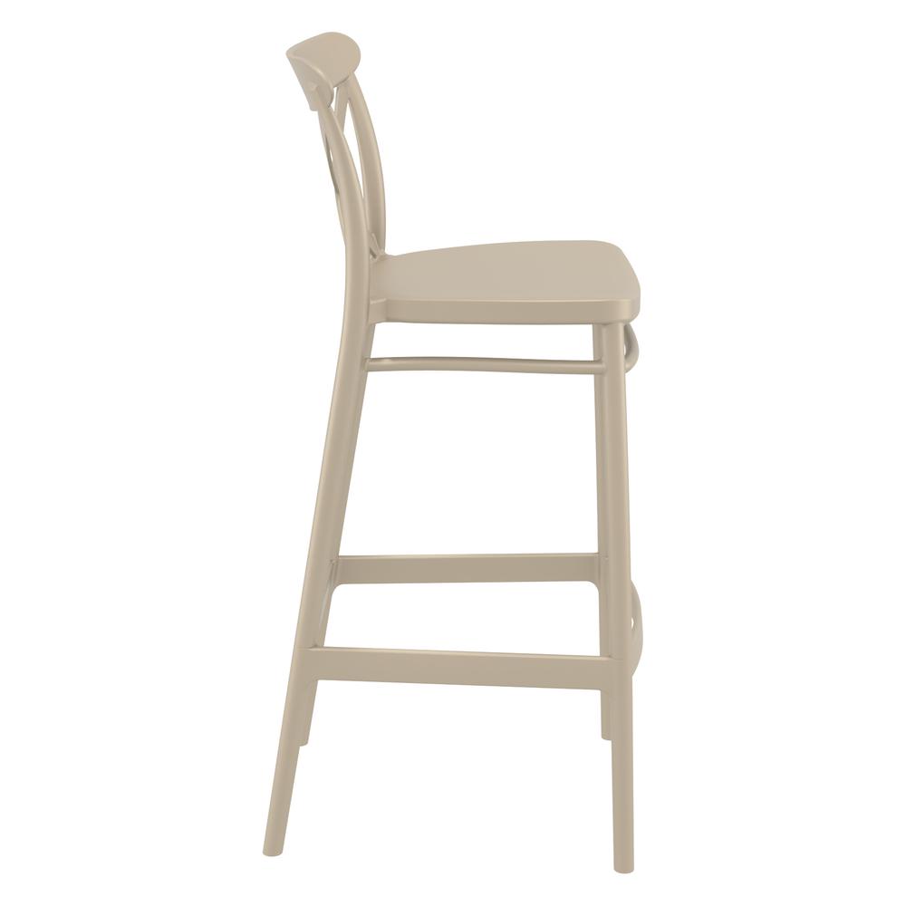 Cross Bar Stool Taupe, Set of 2. Picture 4