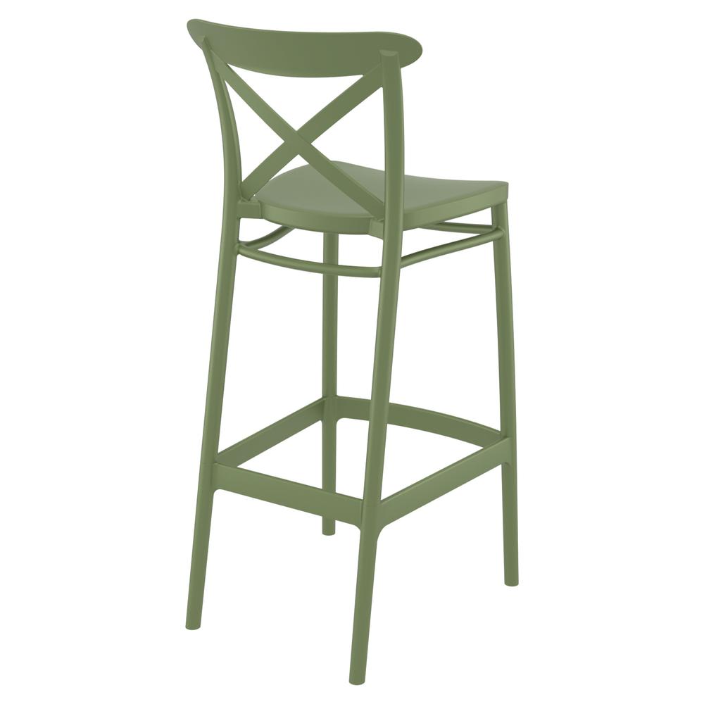 Cross Bar Stool Olive Green, set of 2. Picture 2