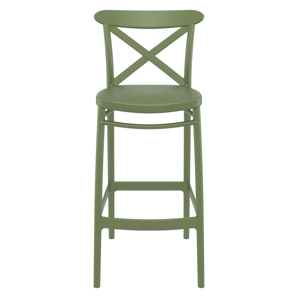 Cross Bar Stool Olive Green, set of 2. Picture 3