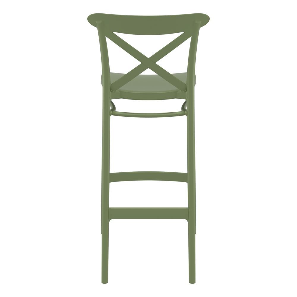Cross Bar Stool Olive Green, set of 2. Picture 5