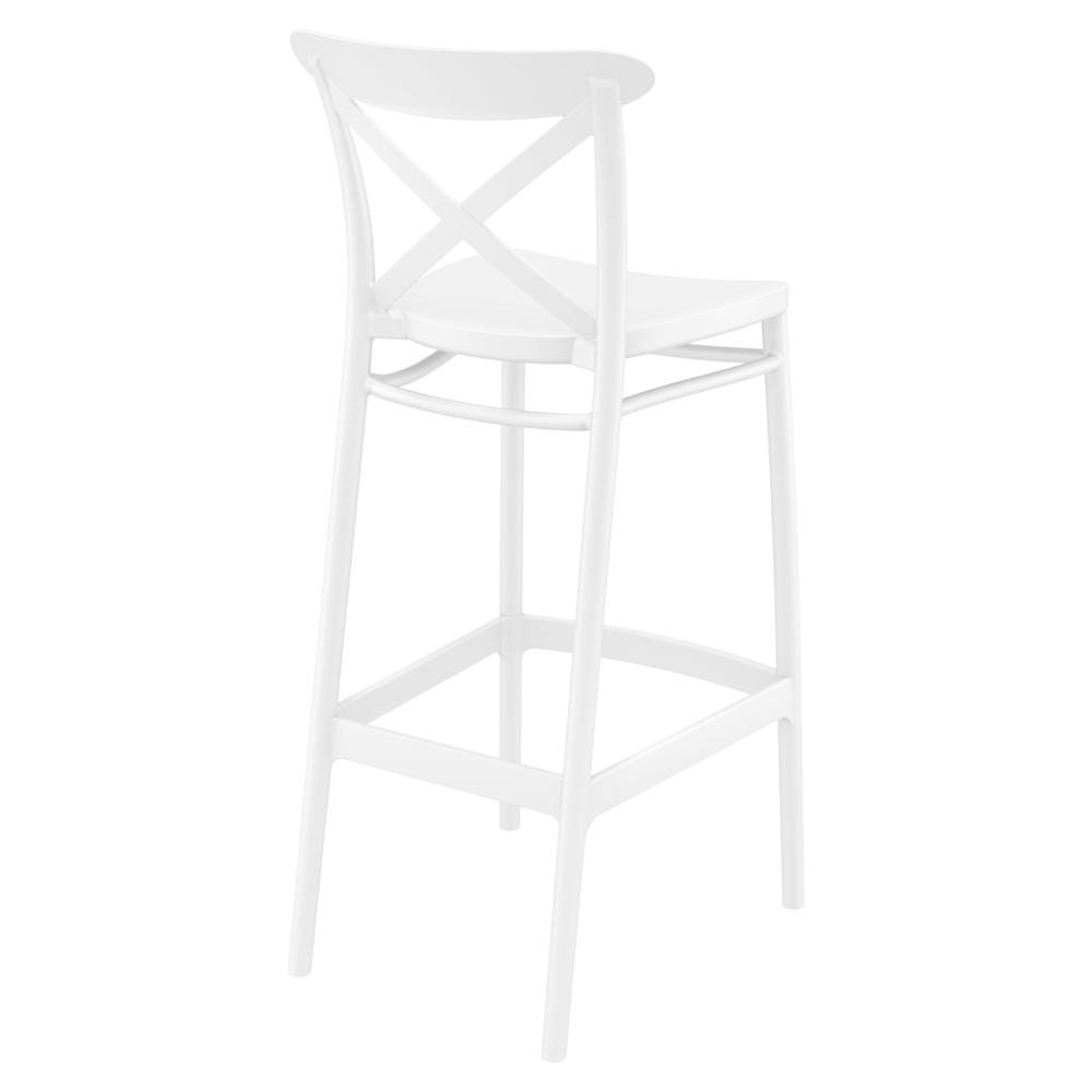 Cross Bar Stool White, Set of 2. Picture 2