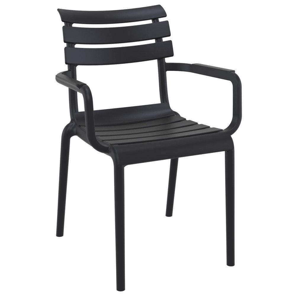 Paris Resin Outdoor Arm Chair Black. Picture 1
