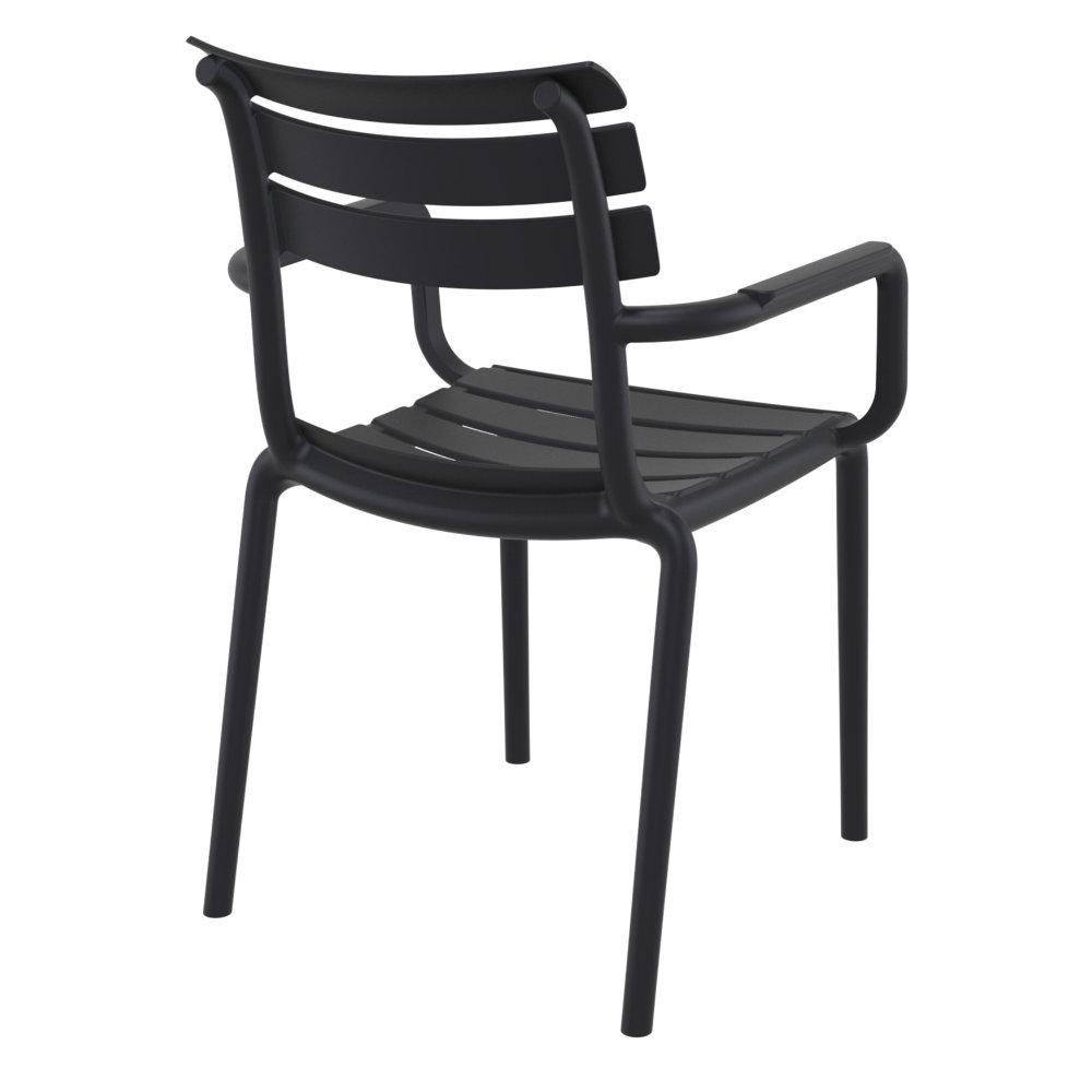 Paris Resin Outdoor Arm Chair Black. Picture 2