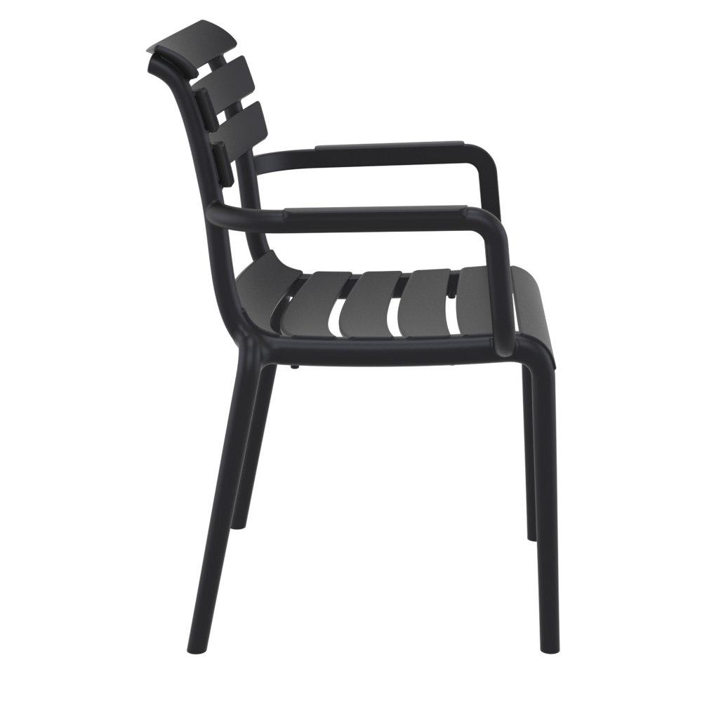 Paris Resin Outdoor Arm Chair Black. Picture 3
