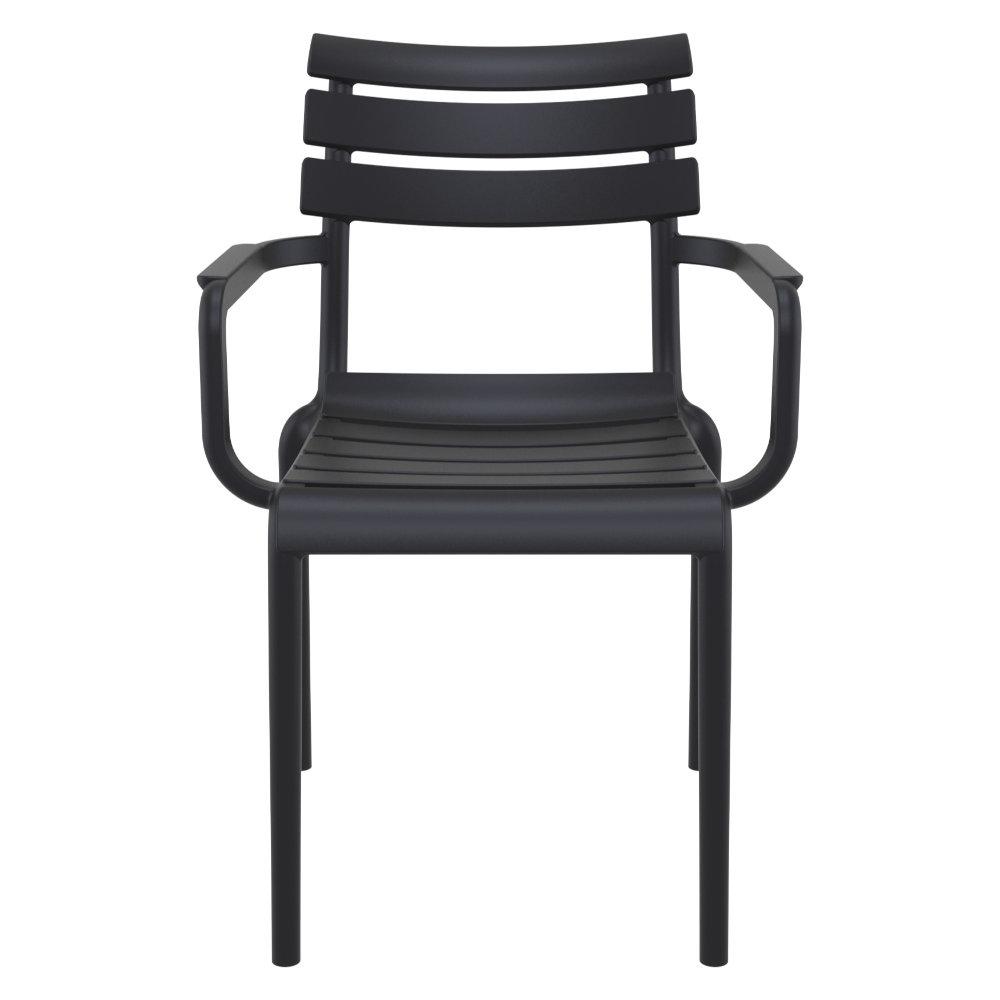 Paris Resin Outdoor Arm Chair Black. Picture 4