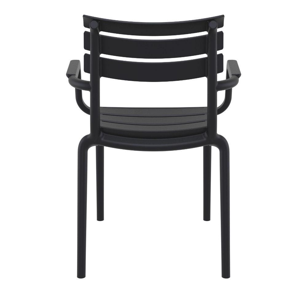 Paris Resin Outdoor Arm Chair Black. Picture 5