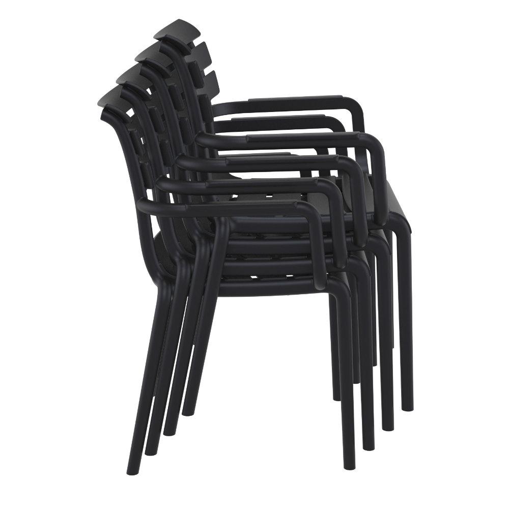 Paris Resin Outdoor Arm Chair Black. Picture 6
