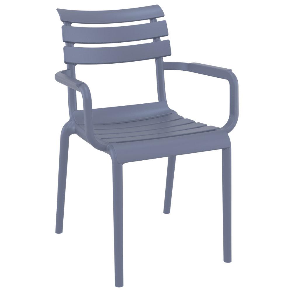 Paris Resin Outdoor Arm Chair Dark Gray. Picture 1