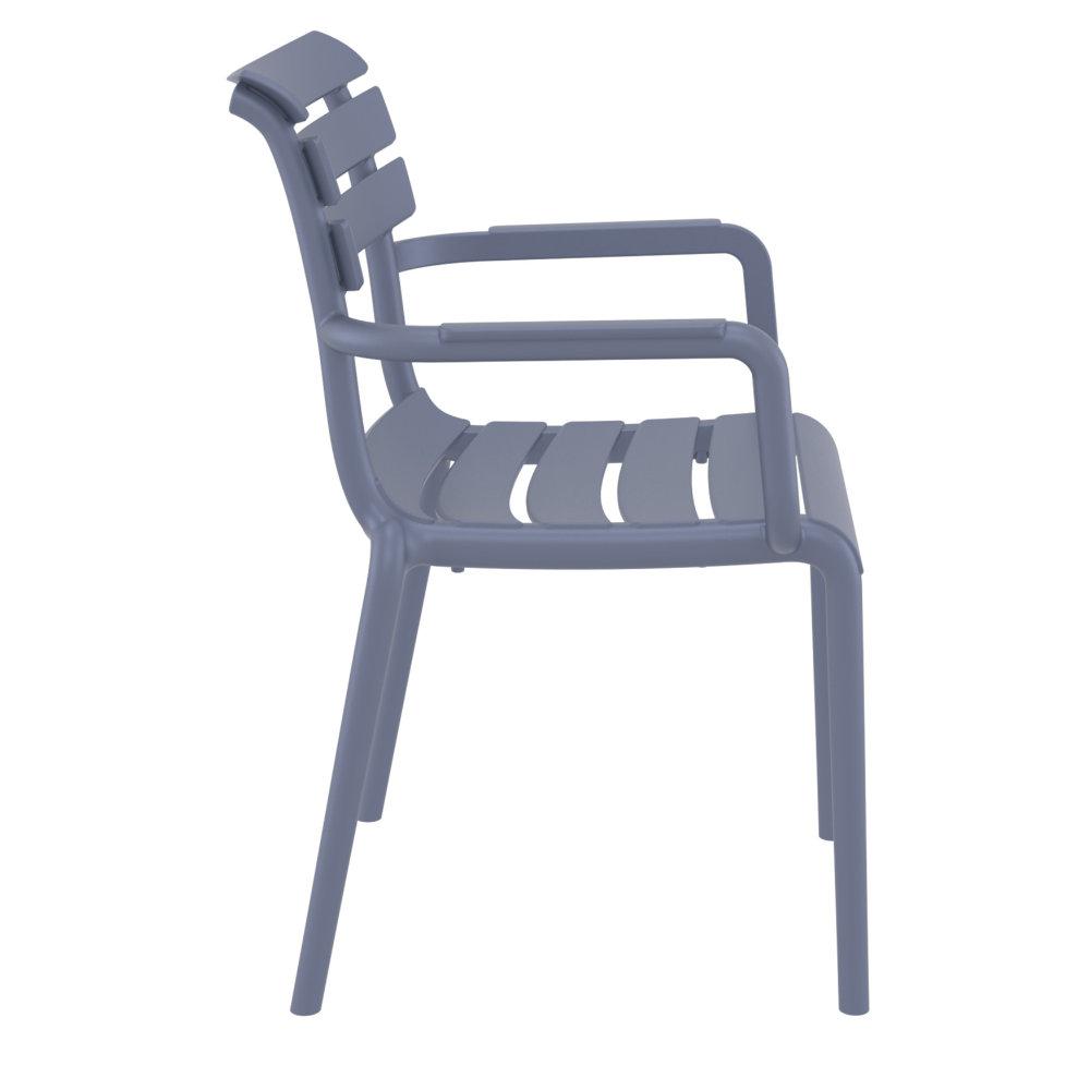 Paris Resin Outdoor Arm Chair Dark Gray. Picture 4