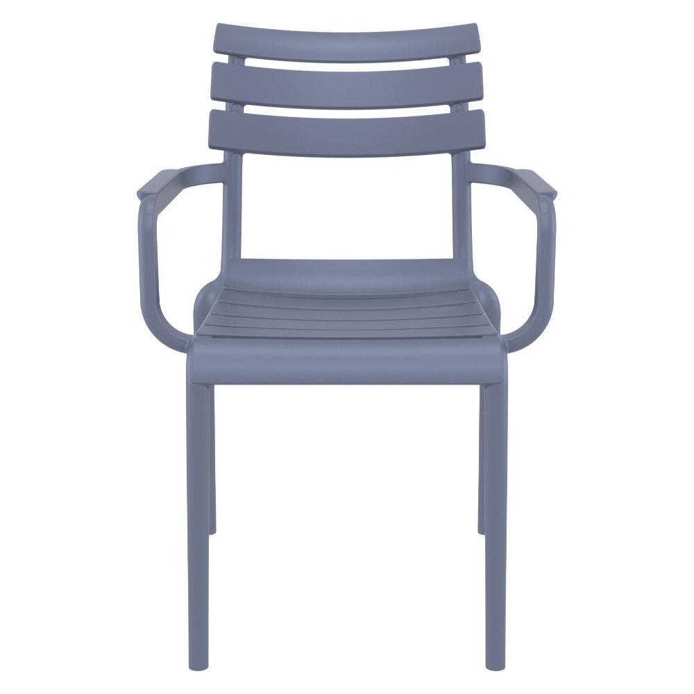 Paris Resin Outdoor Arm Chair Dark Gray. Picture 3