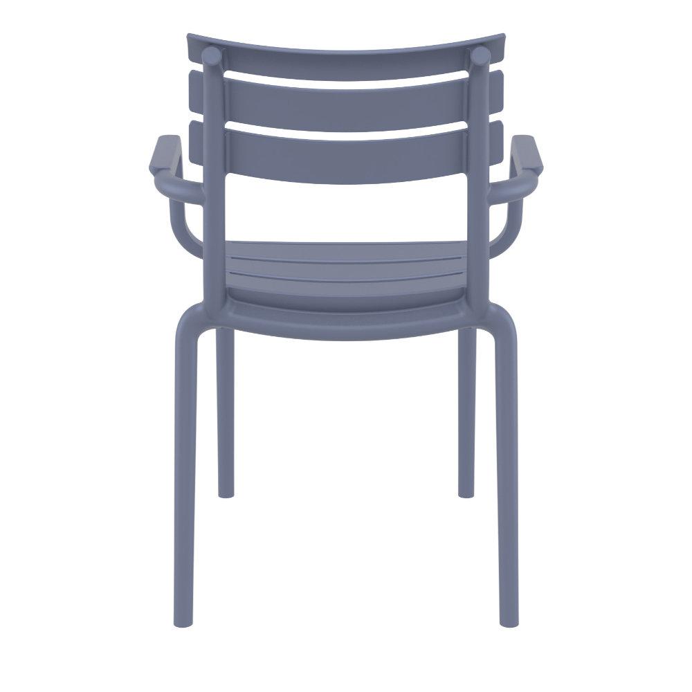 Paris Resin Outdoor Arm Chair Dark Gray. Picture 5