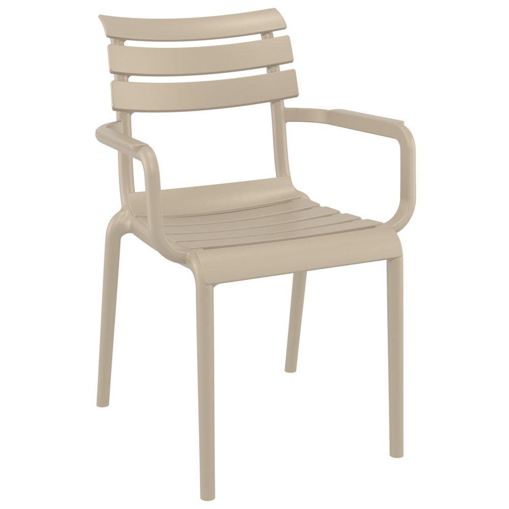 Paris Resin Outdoor Arm Chair Taupe. Picture 1