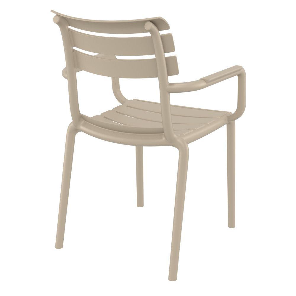 Paris Resin Outdoor Arm Chair Taupe. Picture 2