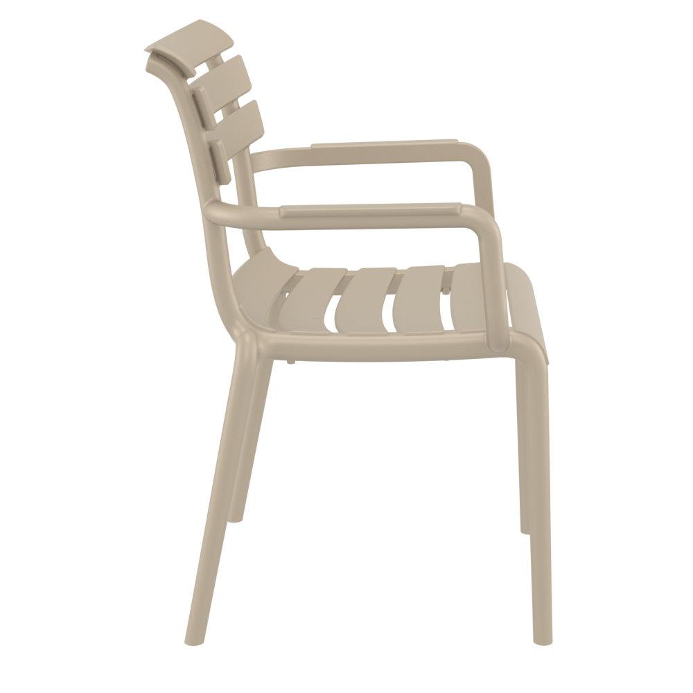 Paris Resin Outdoor Arm Chair Taupe. Picture 3