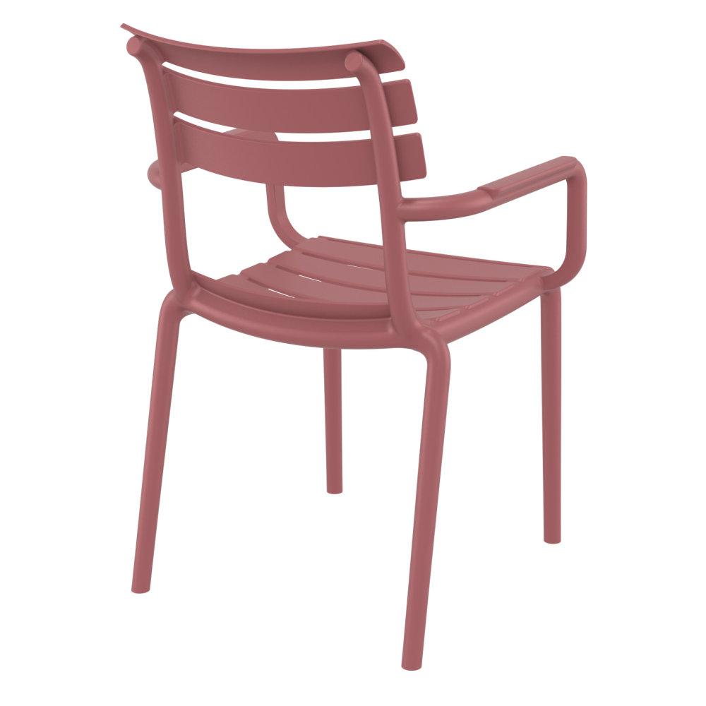 Paris Resin Outdoor Arm Chair Marsala. Picture 3
