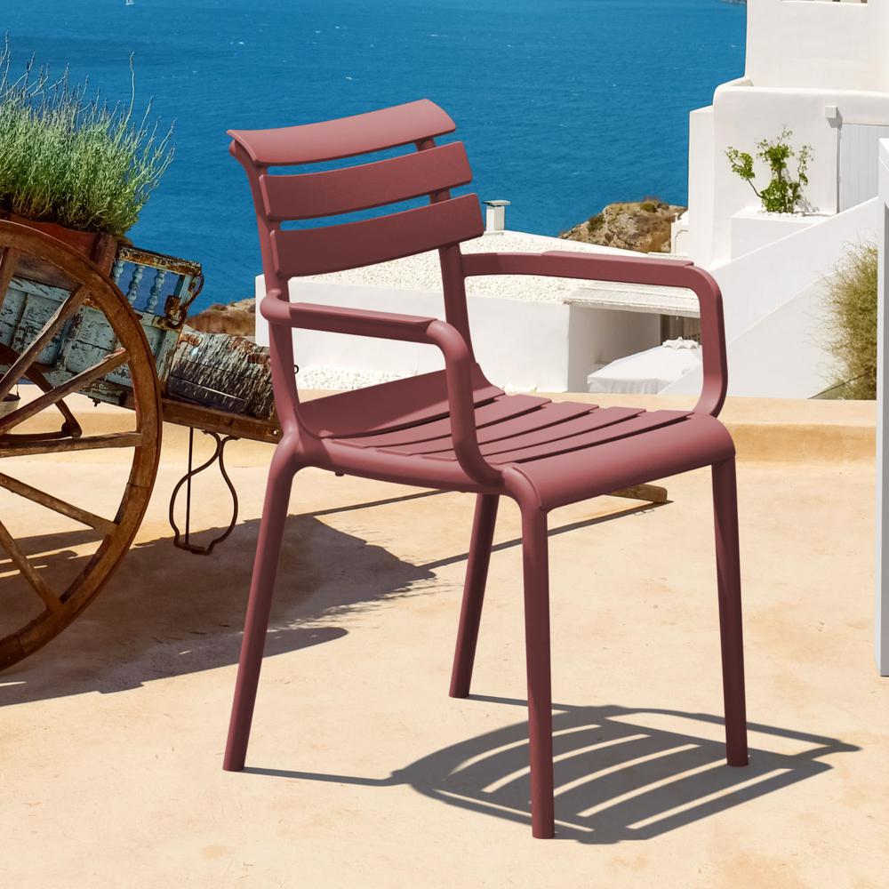 Paris Resin Outdoor Arm Chair Marsala. Picture 10