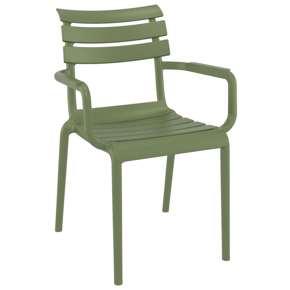 Paris Resin Outdoor Arm Chair Olive Green. Picture 1