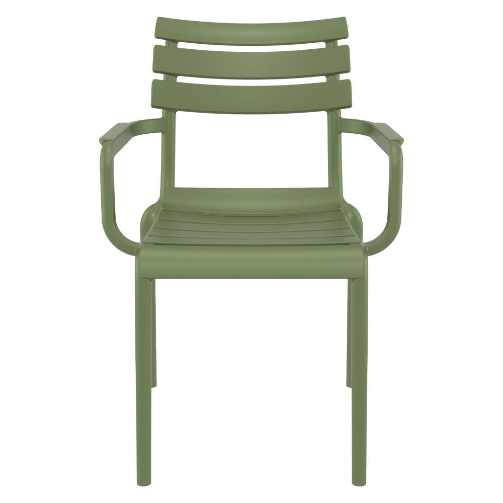 Paris Resin Outdoor Arm Chair Olive Green. Picture 4