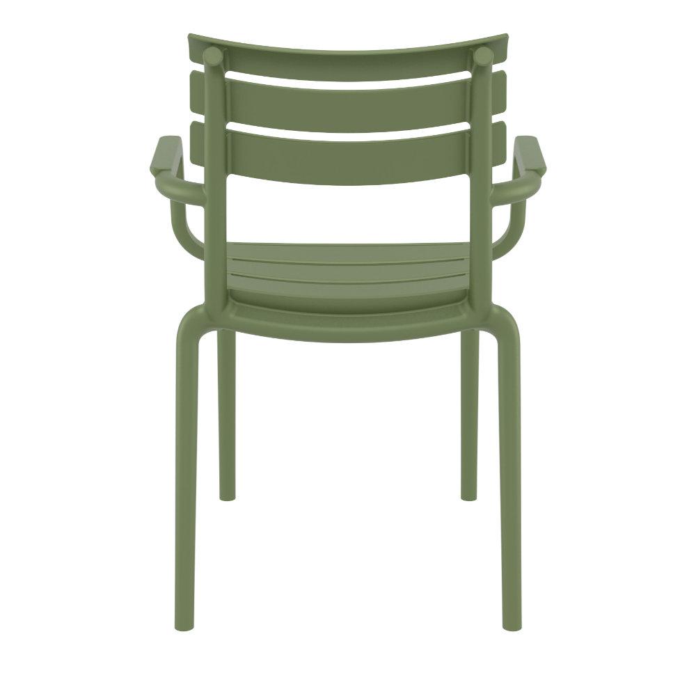 Paris Resin Outdoor Arm Chair Olive Green. Picture 5