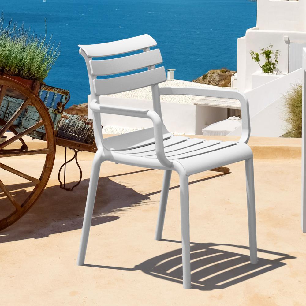 Paris Resin Outdoor Arm Chair White. Picture 6
