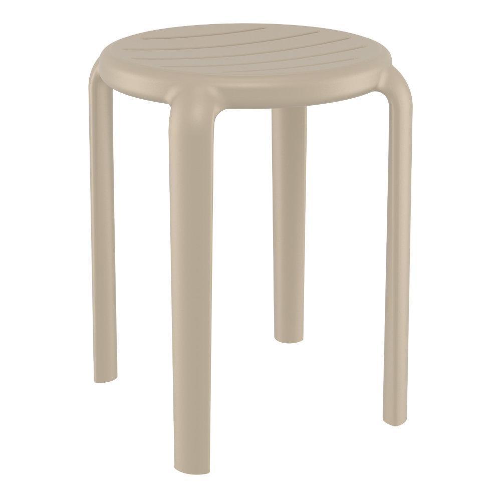 Tom Resin Dining Stool Taupe. Picture 1
