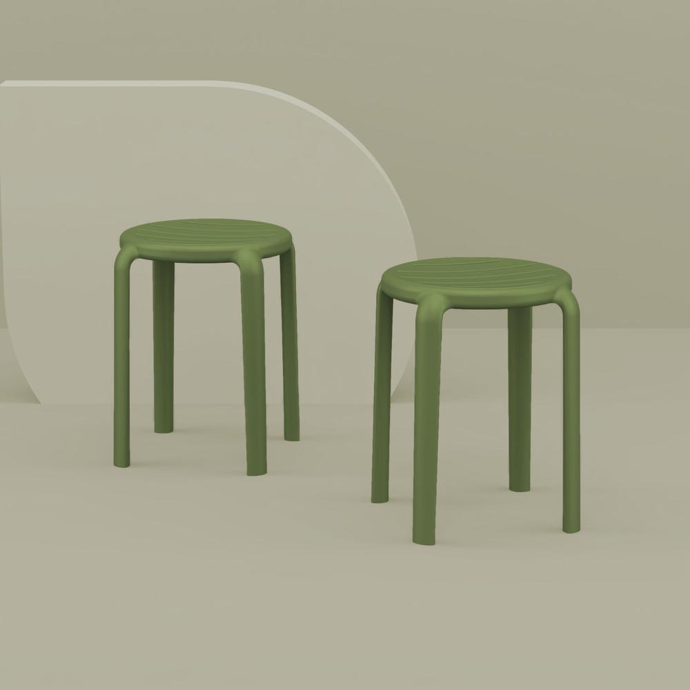 Tom Resin Dining Stool Olive Green. Picture 4
