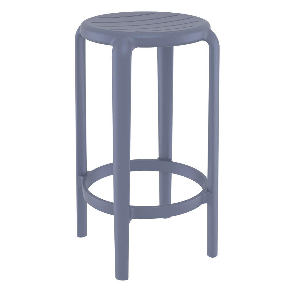 Tom Resin Counter Stool Dark Gray. Picture 1
