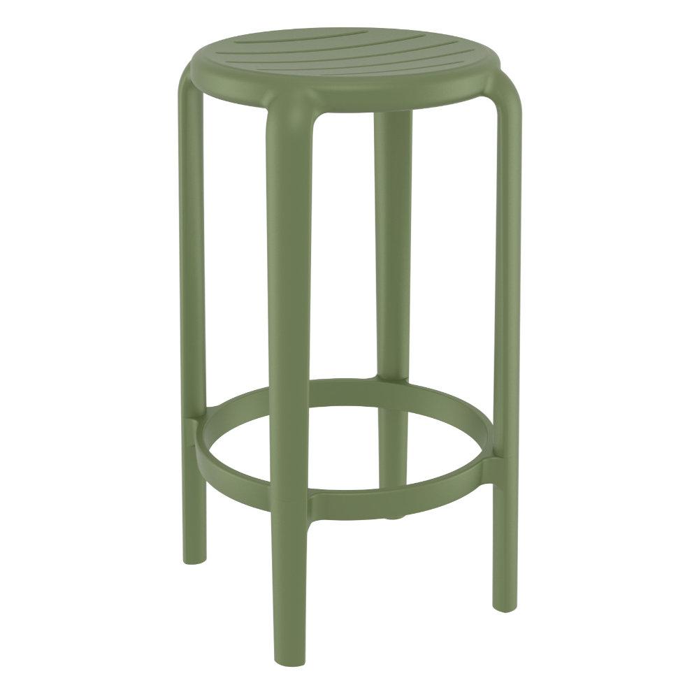 Tom Resin Counter Stool Olive Green. Picture 1